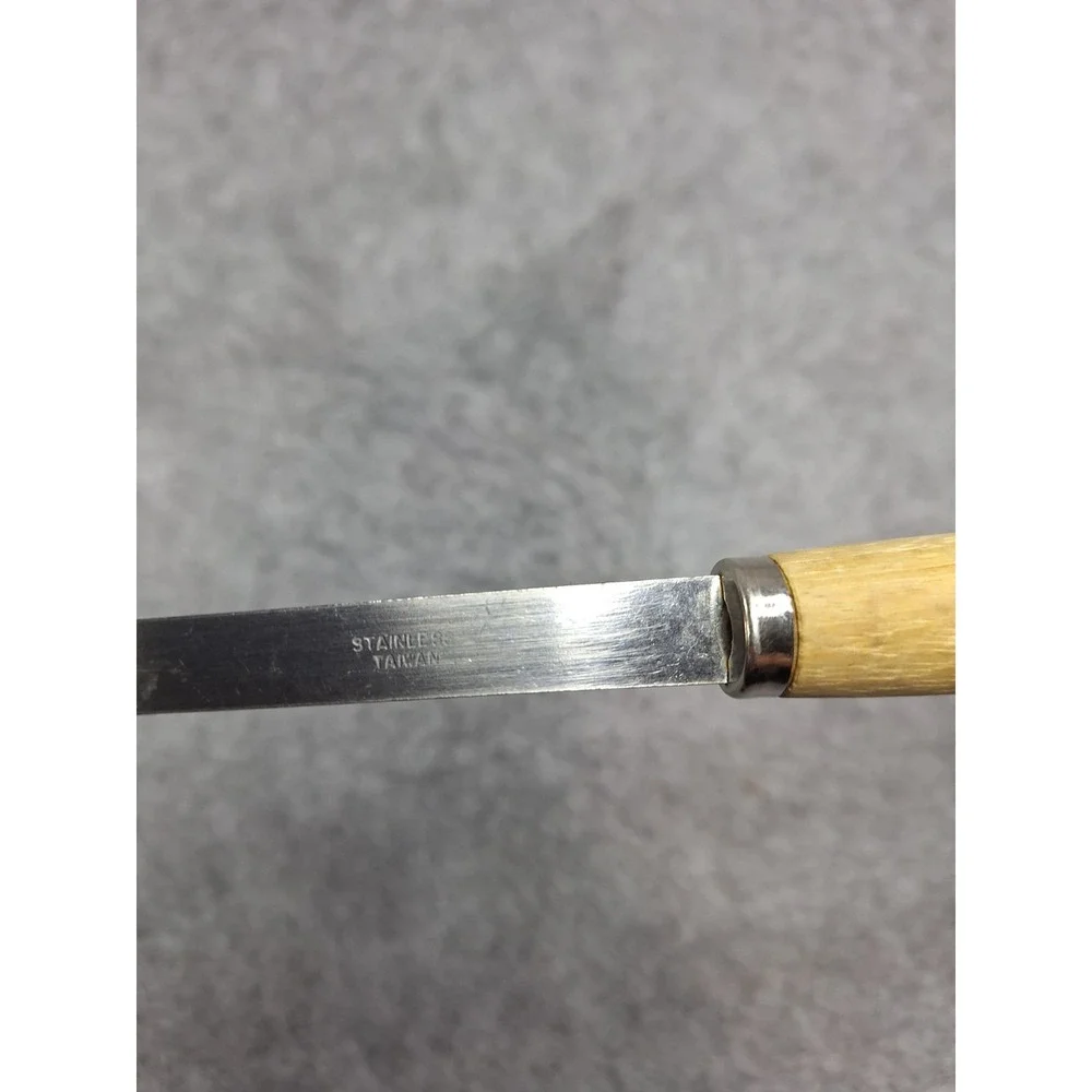 Vintage Spatula Turner Stainless Steel Wood Handle 13